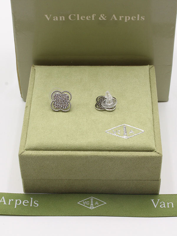 حلق فان كليف زركون فضي حلق van cleef