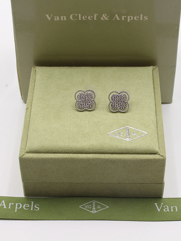 حلق فان كليف زركون فضي حلق van cleef