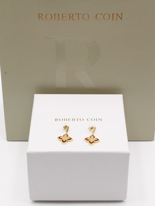 حلق روبرت كوين ملون حلق roberto coin ذهبي عنابي