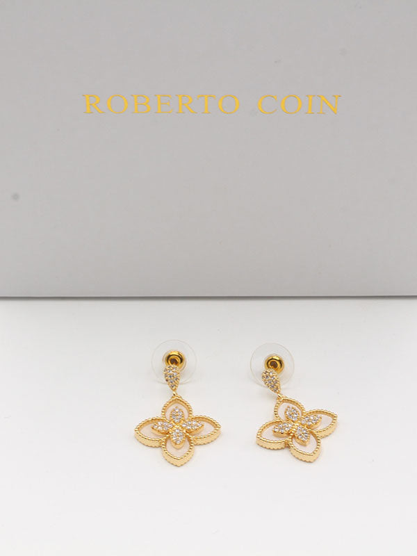 حلق روبرت كوين ملون وسط حلق roberto coin ذهبي ابيض