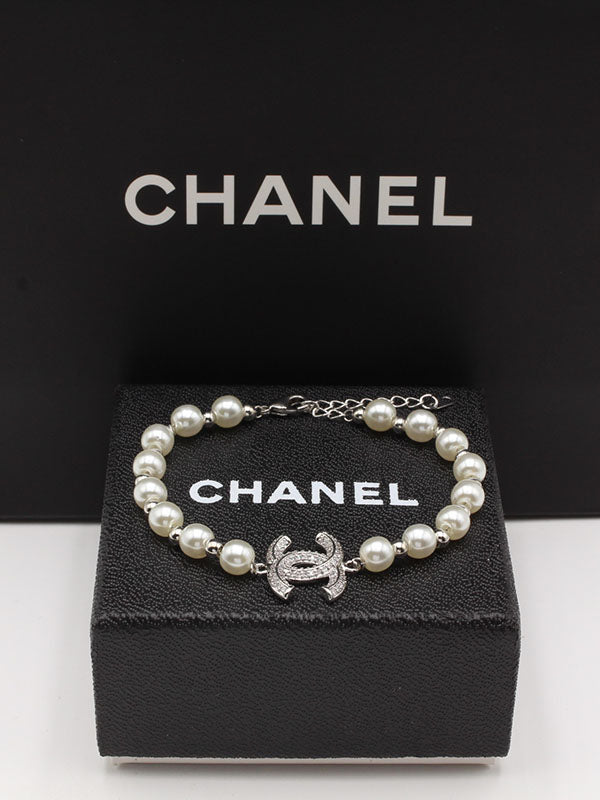 اسواره شانيل فل بيرل زركون اسواره chanel ابيض فضي