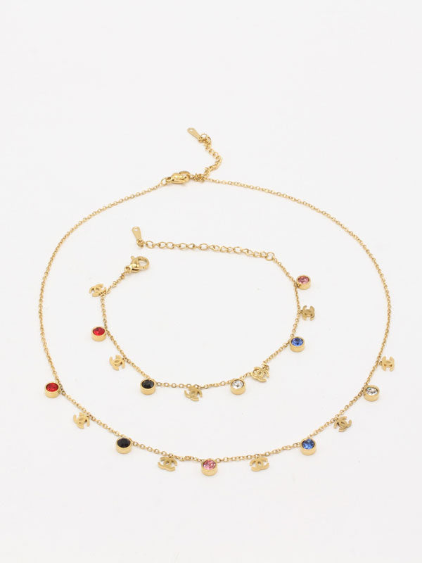 طقم شانيل تشوكر واسواره اطقم chanel ذهبي