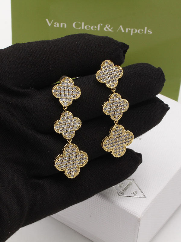 حلق فان كليف زركون طويل حلق van cleef