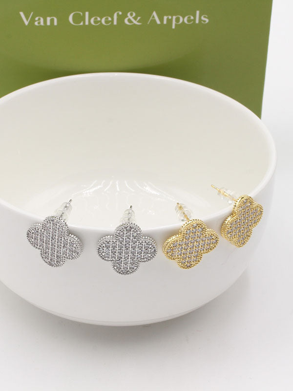 حلق فان كليف زركون سمبل فلاور حلق van cleef