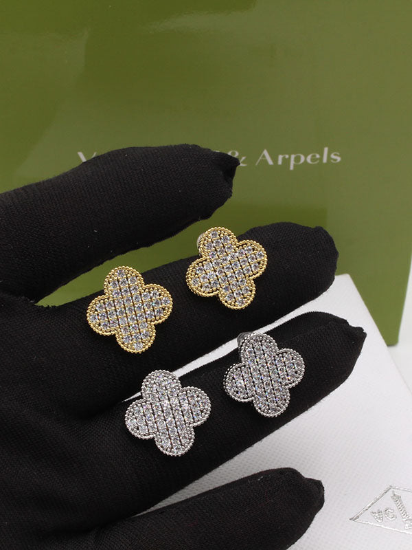 حلق فان كليف زركون سمبل فلاور حلق van cleef