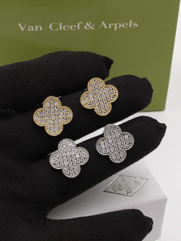 حلق فان كليف زركون سمبل فلاور حلق van cleef