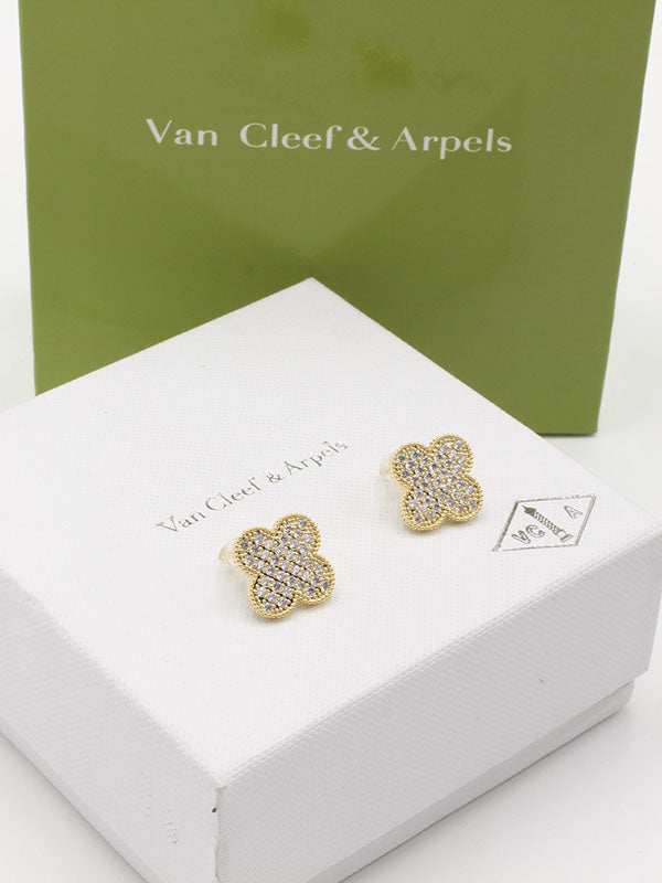 حلق فان كليف زركون سمبل فلاور حلق van cleef
