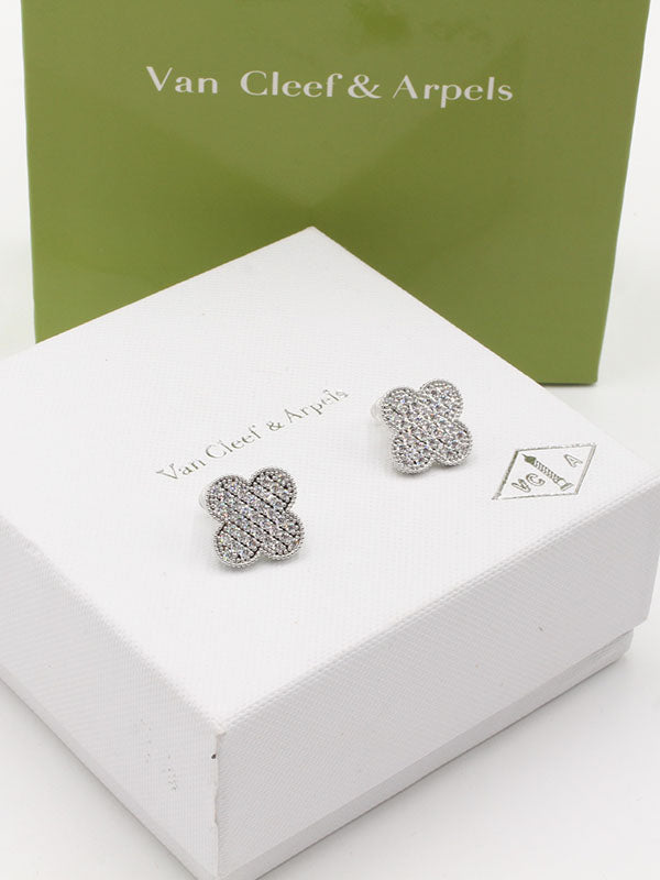 حلق فان كليف زركون سمبل فلاور حلق van cleef