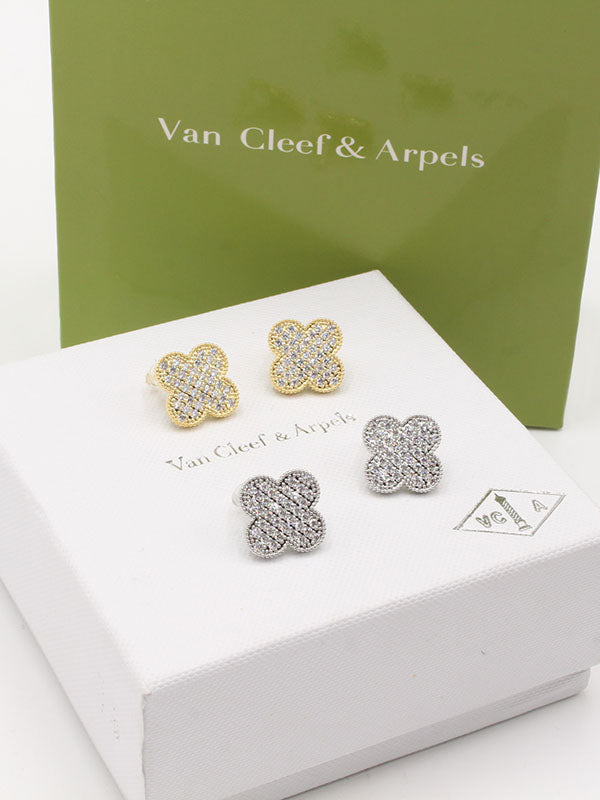 حلق فان كليف زركون سمبل فلاور حلق van cleef