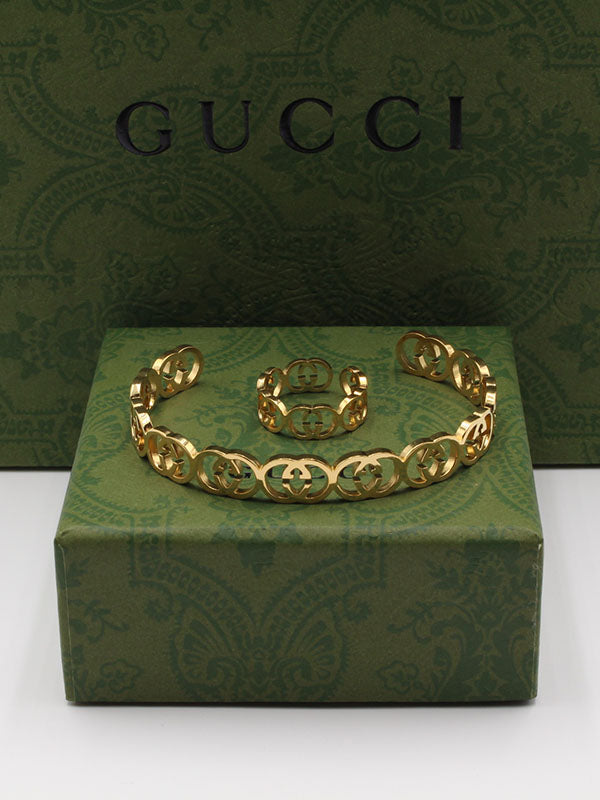 اسواره وخاتم قوتشي ذهبي اسواره gucci