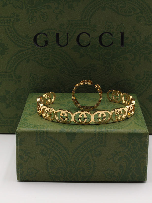 اسواره وخاتم قوتشي ذهبي اسواره gucci