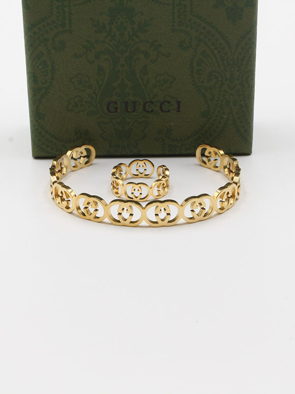 اسواره وخاتم قوتشي ذهبي اسواره gucci