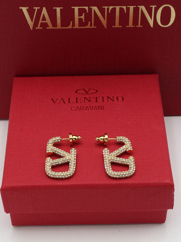 حلق فالنتينو كريستال الجديد حلق VALENTINO ذهبي