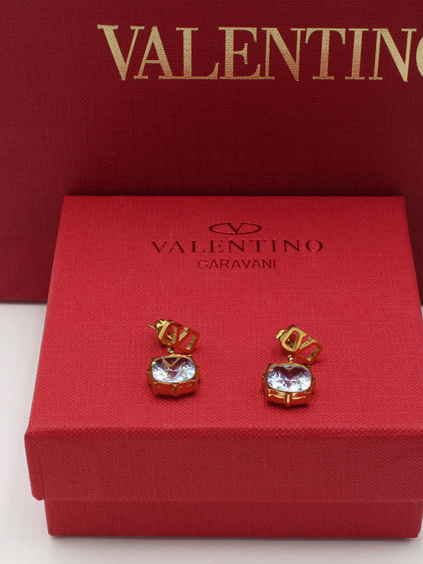 حلق فالنتينو ون ستون زركون حلق VALENTINO ذهبي