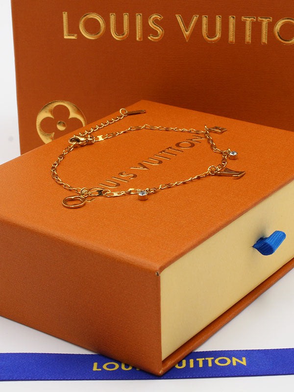 خلخال لويس فيتون ذهبي لوقو خلخال louis vuitton