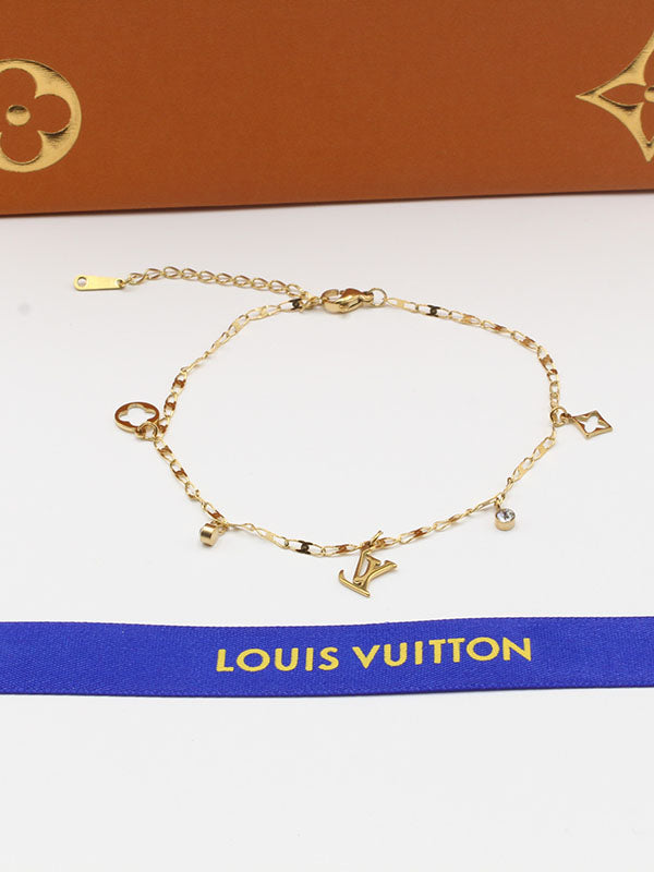 خلخال لويس فيتون ذهبي لوقو خلخال louis vuitton ذهبي