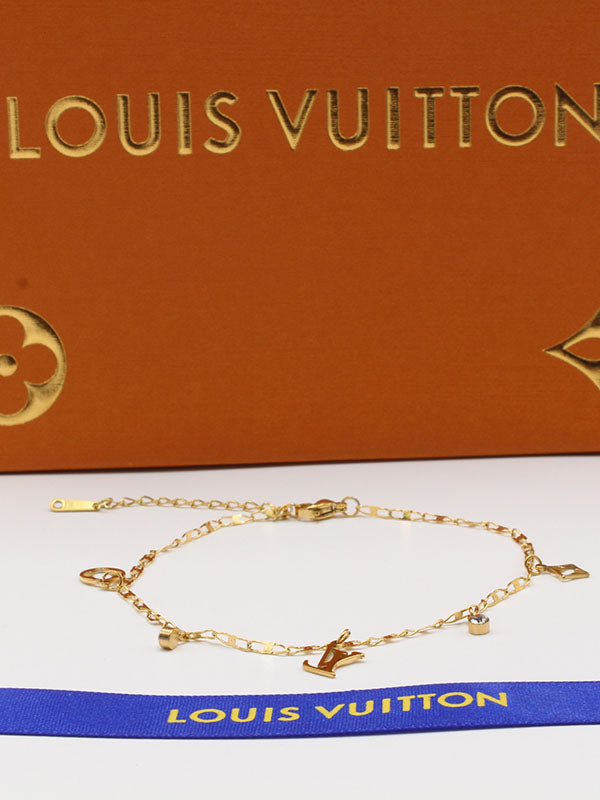 خلخال لويس فيتون ذهبي لوقو خلخال louis vuitton