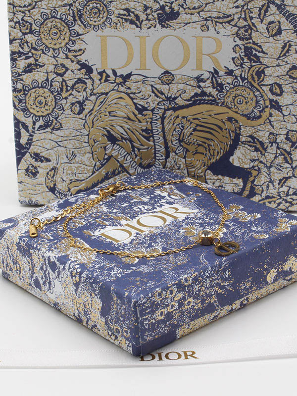 خلخال ديور ذهبي لوقو خلخال dior