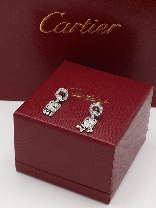 حلق كارتير تايقر الجديد لوقو زركون حلق CARTIER