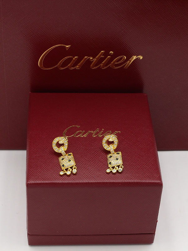 حلق كارتير تايقر الجديد لوقو زركون حلق CARTIER