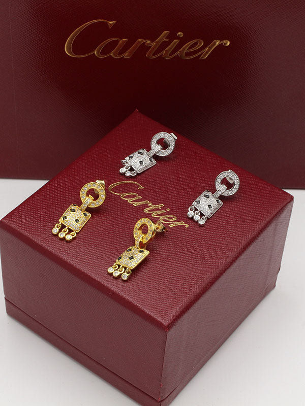 حلق كارتير تايقر الجديد لوقو زركون حلق CARTIER