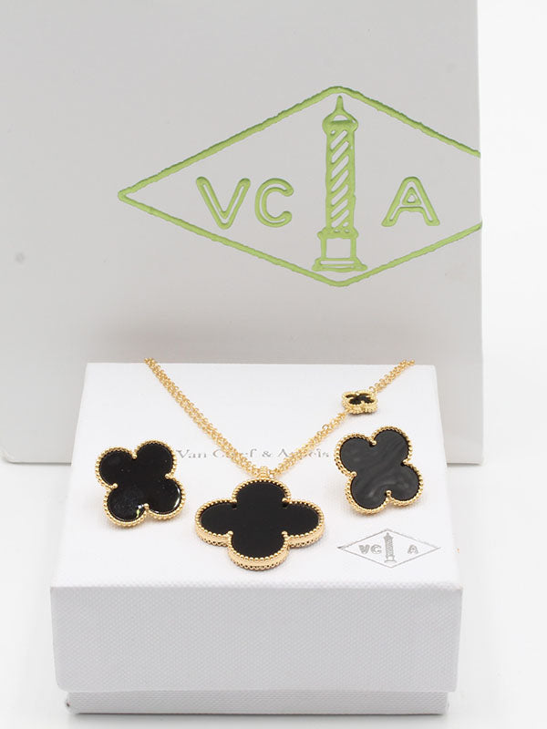 طقم فان كليف طويل اطقم van cleef ذهبي اسود