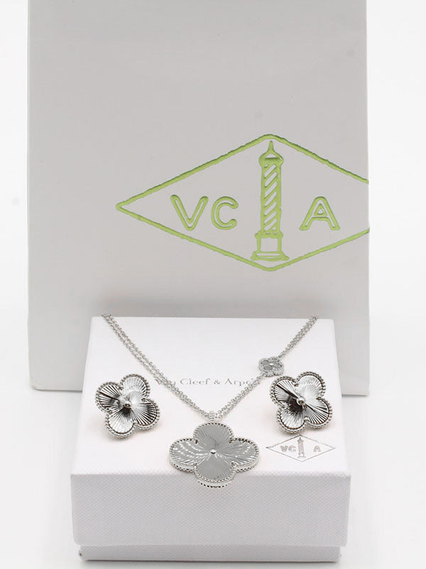 طقم فان كليف طويل اطقم van cleef فضي