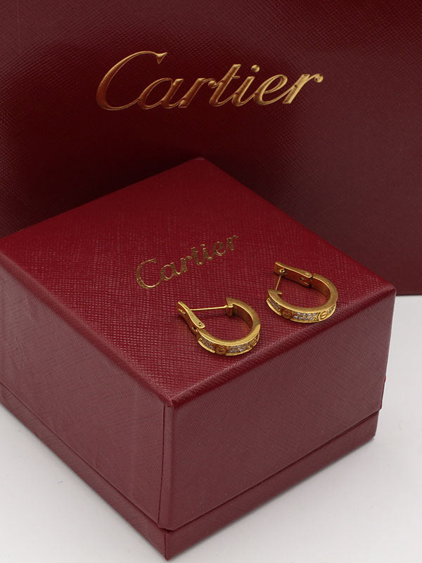 حلق كارتير ميتال الجديد لوقو زركون حلق CARTIER