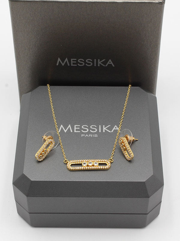 طقم ميسيكا زركون وسط اطقم messika ذهبي