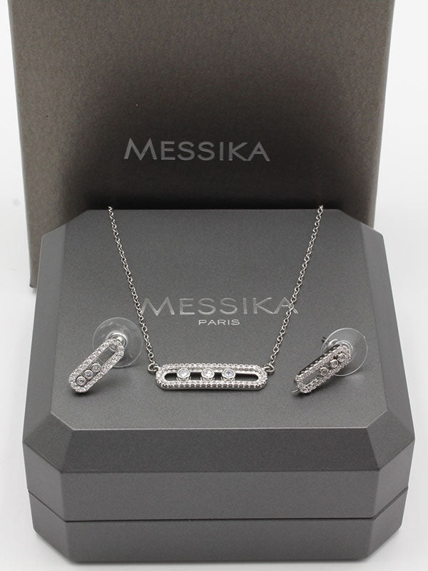 طقم ميسيكا زركون وسط اطقم messika فضي