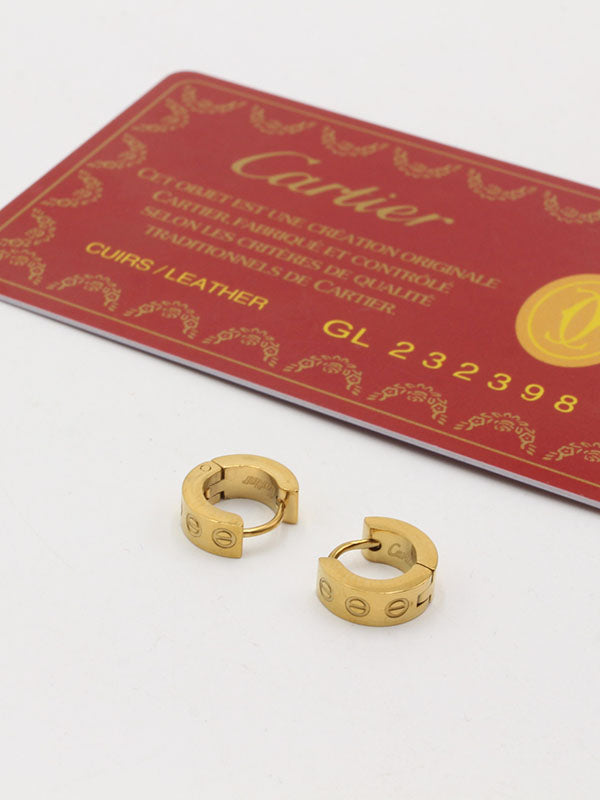 حلق كارتير كبس الجديد لوقو صغير حلق CARTIER ذهبي