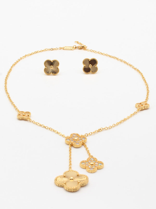 طقم فان كليف زركون ورود van cleef set اطقم van cleef ذهبي