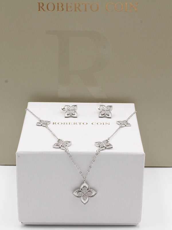 طقم روبرت كوين 5 ورود اطقم roberto coin فضي