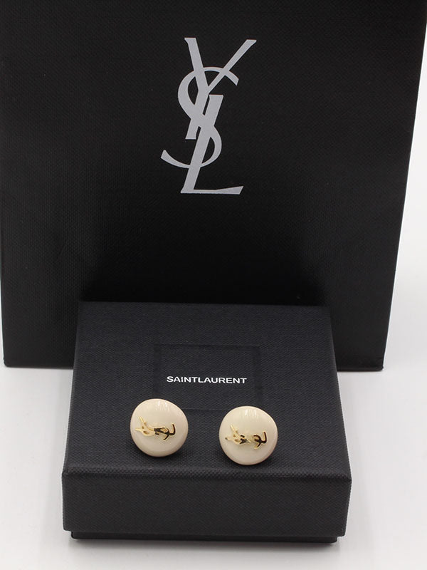 حلق ايف سان لوران مدور الجديد حلق ysl ذهبي