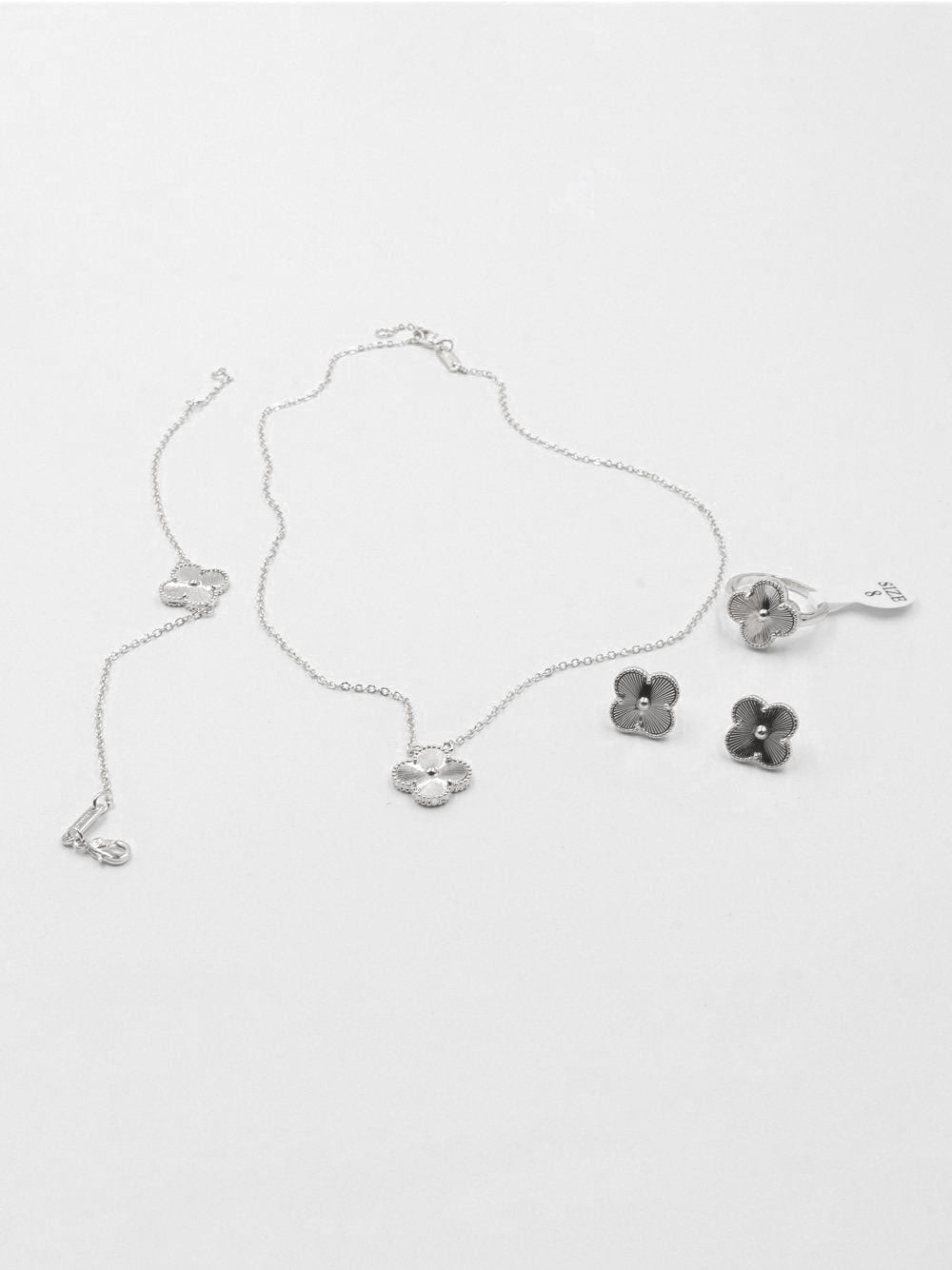 طقم فان كليف قولد ون فلاور اطقم van cleef فضي 6