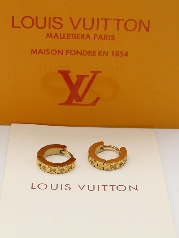 حلق لويس فيتون نيو لوقو مدور صغير حلق louis vuitton