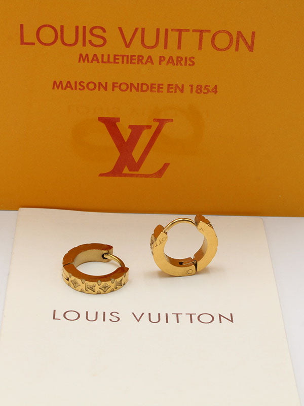 حلق لويس فيتون نيو لوقو مدور صغير حلق louis vuitton