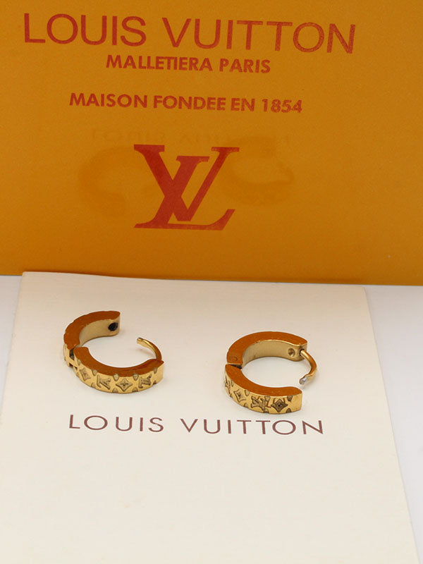 حلق لويس فيتون نيو لوقو مدور صغير حلق louis vuitton