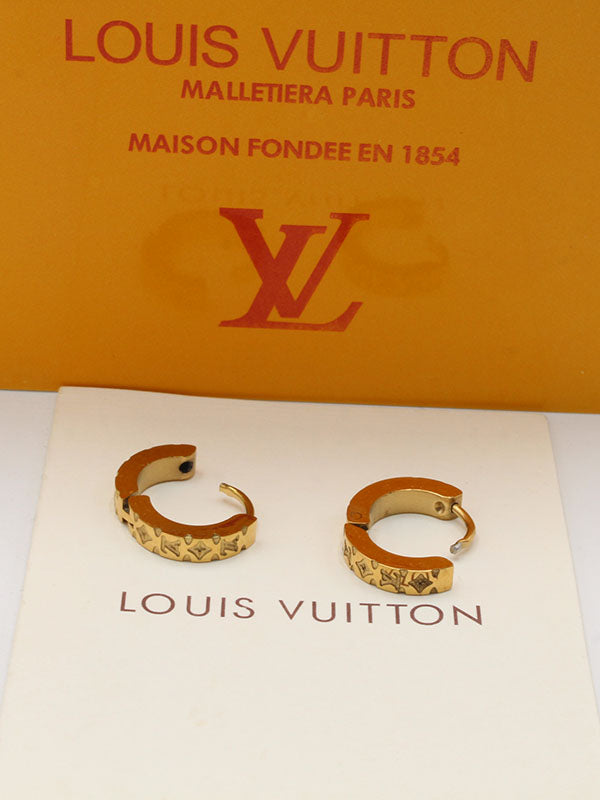 حلق لويس فيتون نيو لوقو مدور صغير حلق louis vuitton