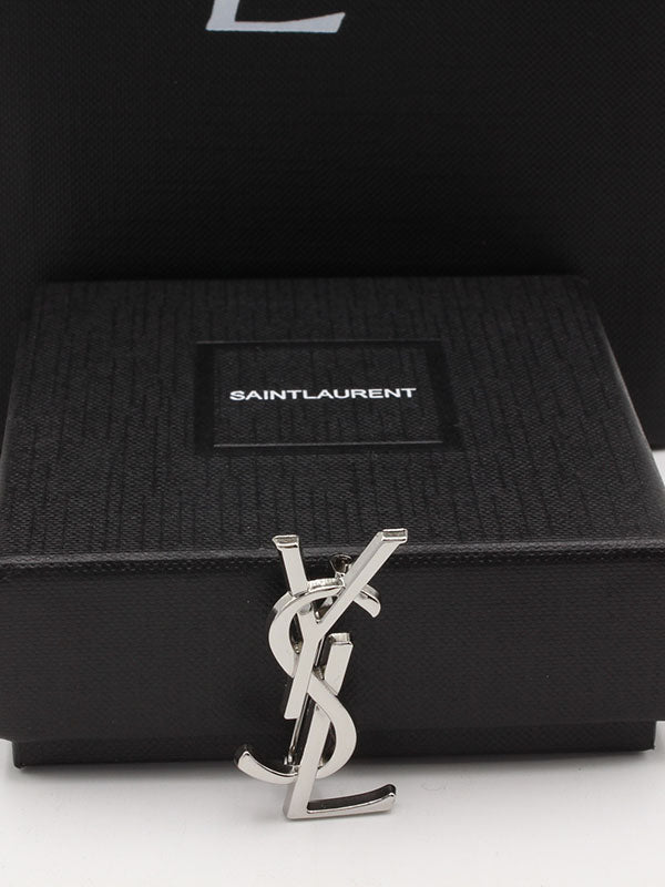 بروشات ايف سان لوران ميتال وسط بروش ysl فضي