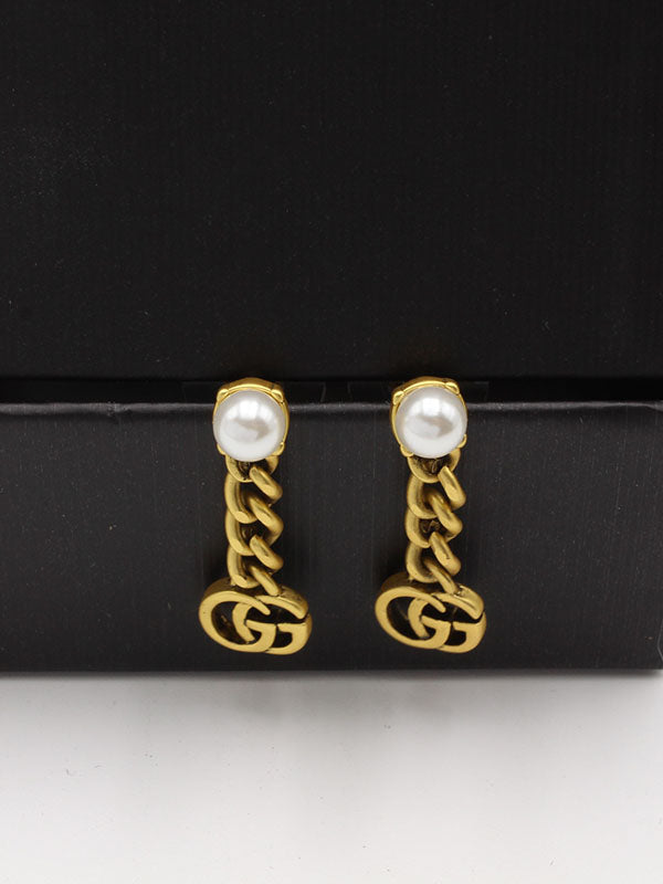 حلق قوتشي لوقو بيرل حلق gucci