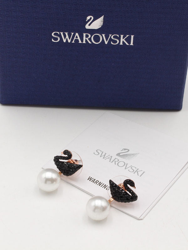 حلق سواروفسكي سوان لولو روز لوقو حلق Swarovski