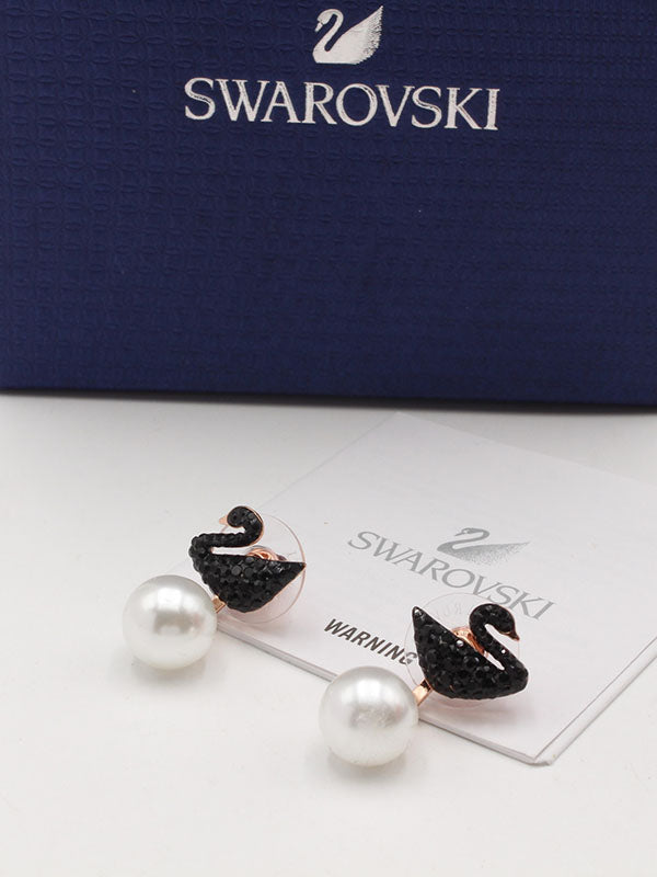 حلق سواروفسكي سوان لولو روز لوقو حلق Swarovski