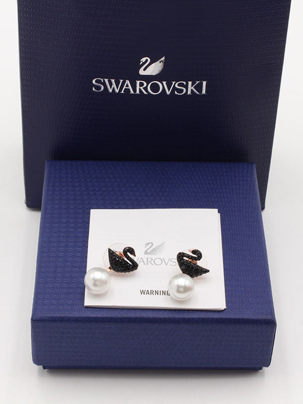 حلق سواروفسكي سوان لولو روز لوقو حلق Swarovski ملون