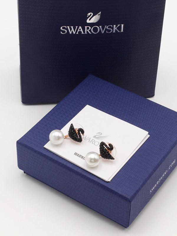 حلق سواروفسكي سوان لولو روز لوقو حلق Swarovski