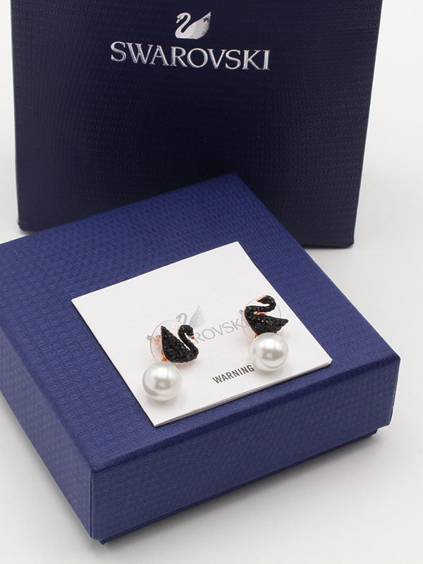 حلق سواروفسكي سوان لولو روز لوقو حلق Swarovski