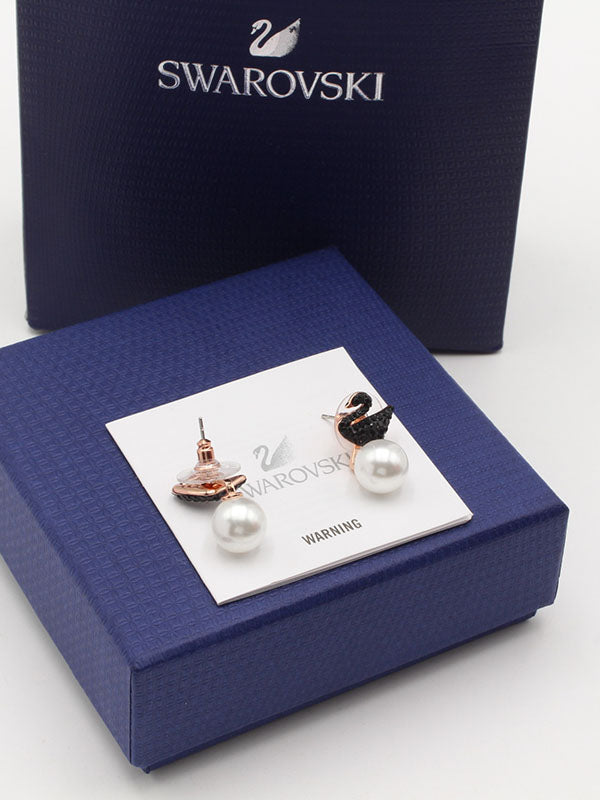 حلق سواروفسكي سوان لولو روز لوقو حلق Swarovski