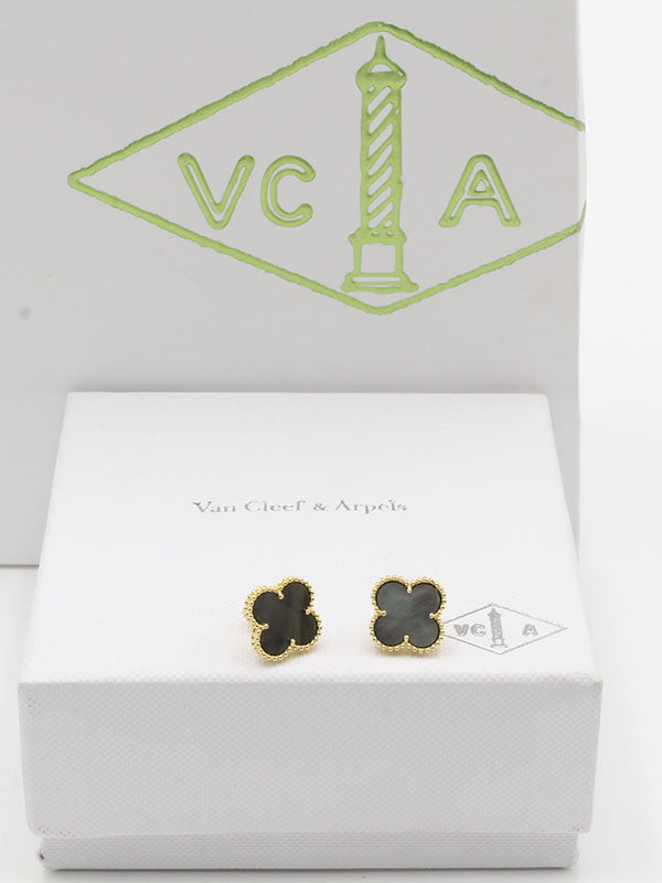 حلق فان كليف ريقلور لوقو حلق van cleef رمادي ذهبي