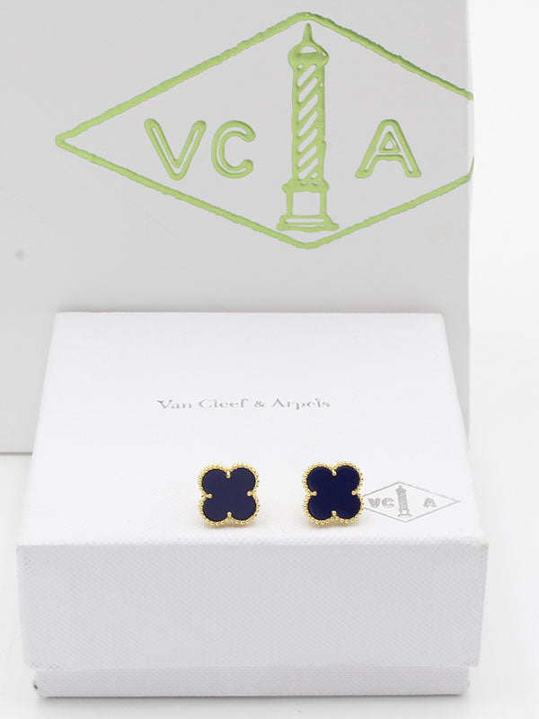 حلق فان كليف ريقلور لوقو ماستر حلق van cleef كحلي ذهبي