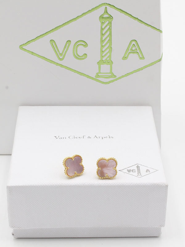 حلق فان كليف ريقلور لوقو حلق van cleef بينك ذهبي